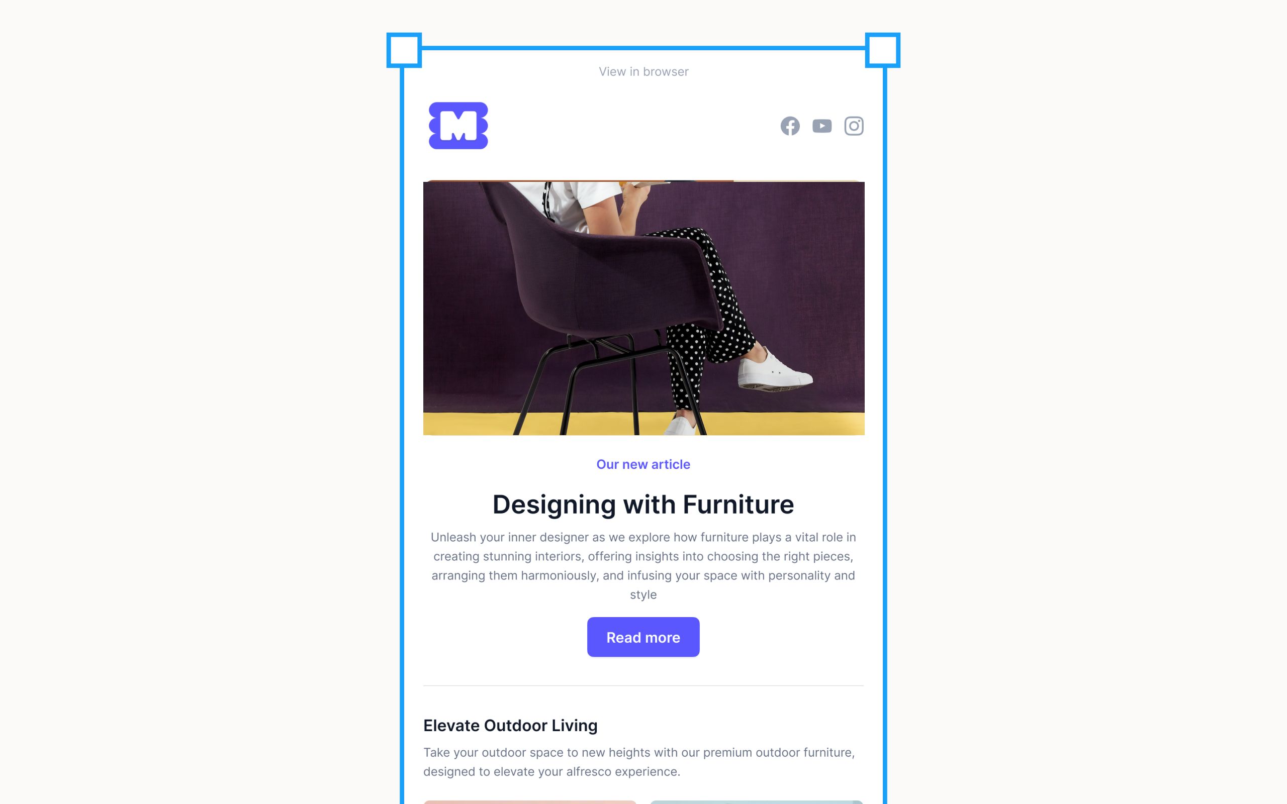 HTML email template in Figma preview