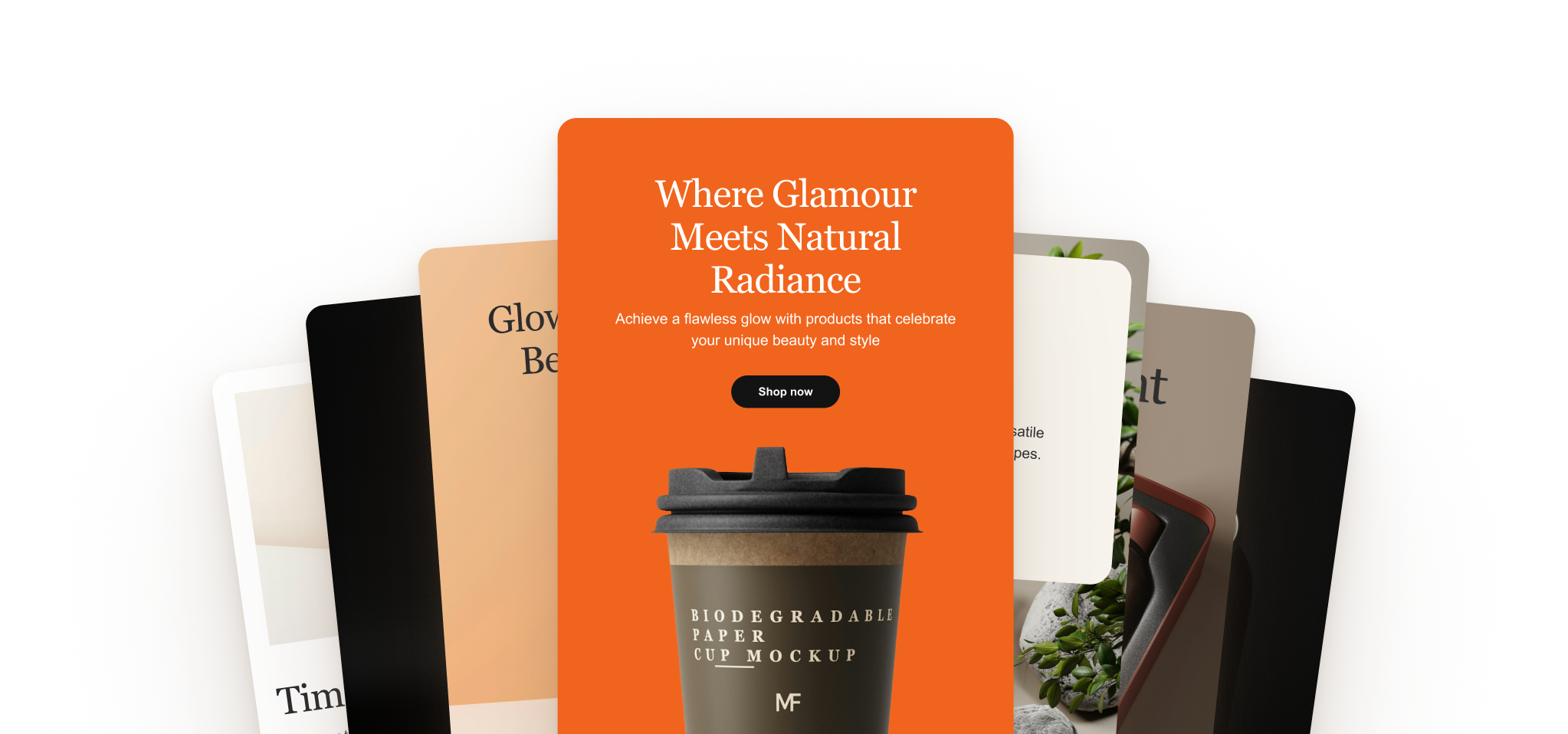 Stack of email templates designed in Figma